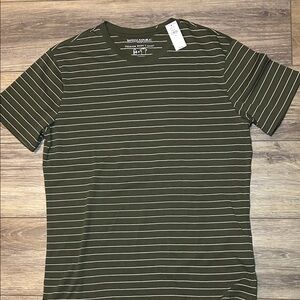 Banana Republic Men's Olive Striped Tee